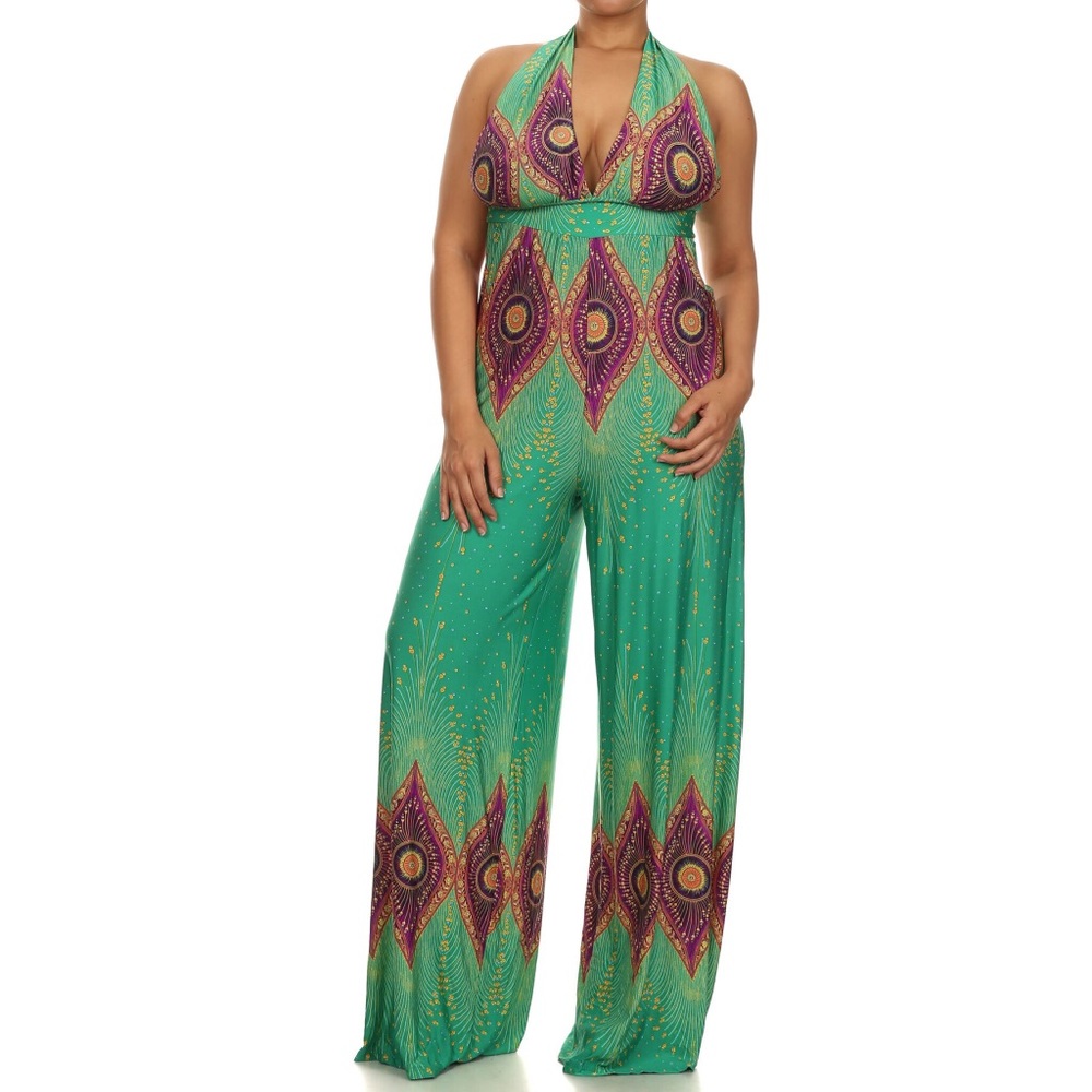 Jade Halter Jumpsuit - Picture 1 of 8
